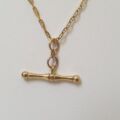 T Bar Charm Pendant in 9ct Gold