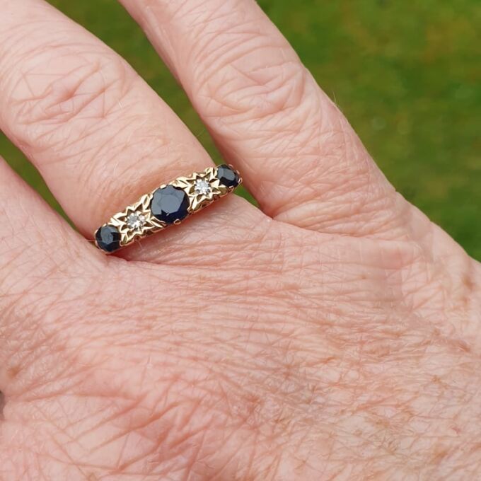 Sapphire and Diamond Ring in 9ct Gold