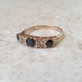 Sapphire and Diamond Ring in 9ct Gold