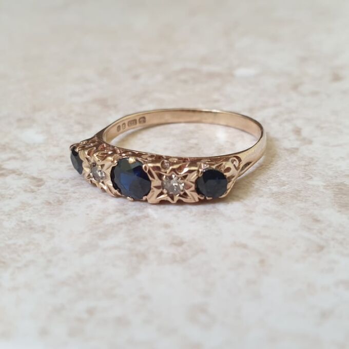 Sapphire and Diamond Ring in 9ct Gold