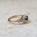Heart Shaped Sapphire and Diamond Ring in 9ct Gold
