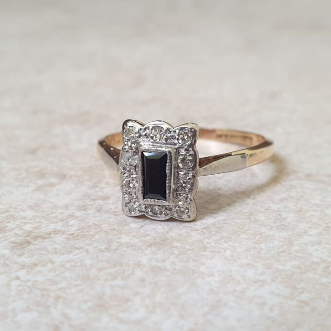 Sapphire and Diamond Ring in 18ct Gold and Platinum