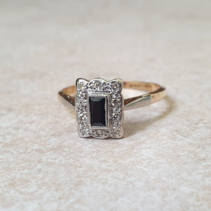 Sapphire and Diamond Ring in 18ct Gold and Platinum