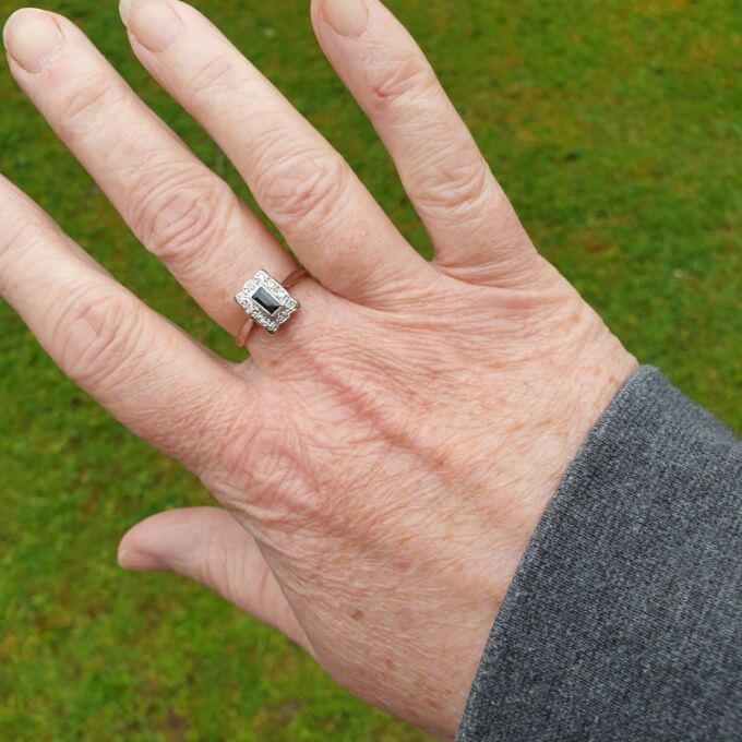 Sapphire and Diamond Ring in 18ct Gold and Platinum
