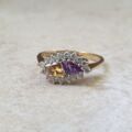 Citrine and Amethyst Ring in 9ct Gold