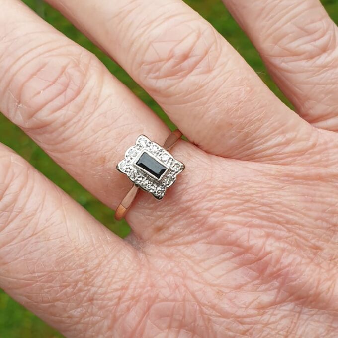 Sapphire and Diamond Ring in 18ct Gold and Platinum