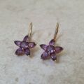Amethyst Star Earrings in 9ct Gold