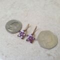 Amethyst Star Earrings in 9ct Gold