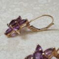 Amethyst Star Earrings in 9ct Gold