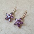 Amethyst Star Earrings in 9ct Gold