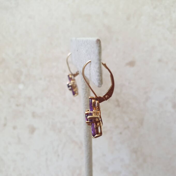 Amethyst Star Earrings in 9ct Gold