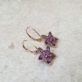 Amethyst Star Earrings in 9ct Gold