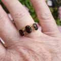 Three Stone Smoky Quartz Ring in 9ct Gold