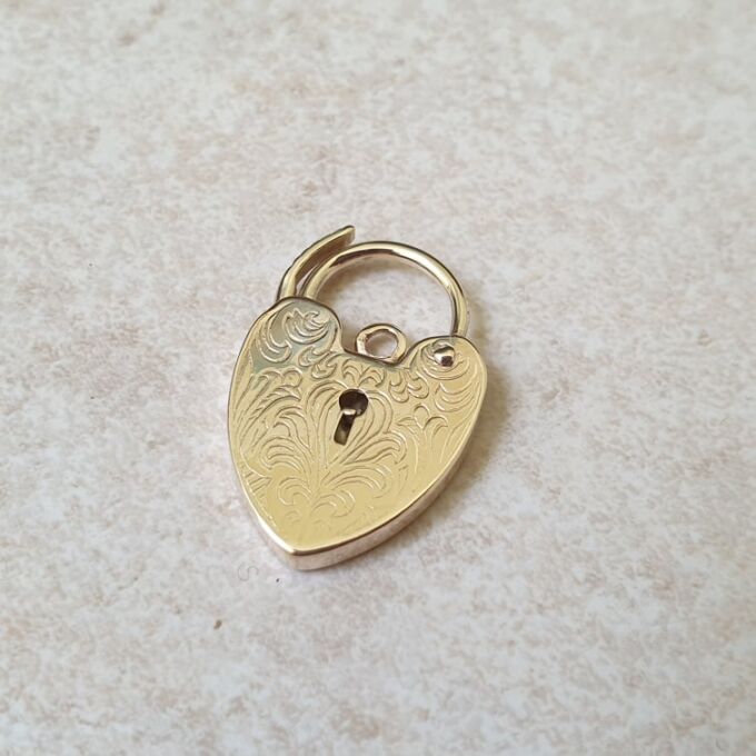 Engraved Padlock in 9ct Gold