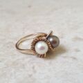 Pearl Toi et Moi Ring in 9ct Gold