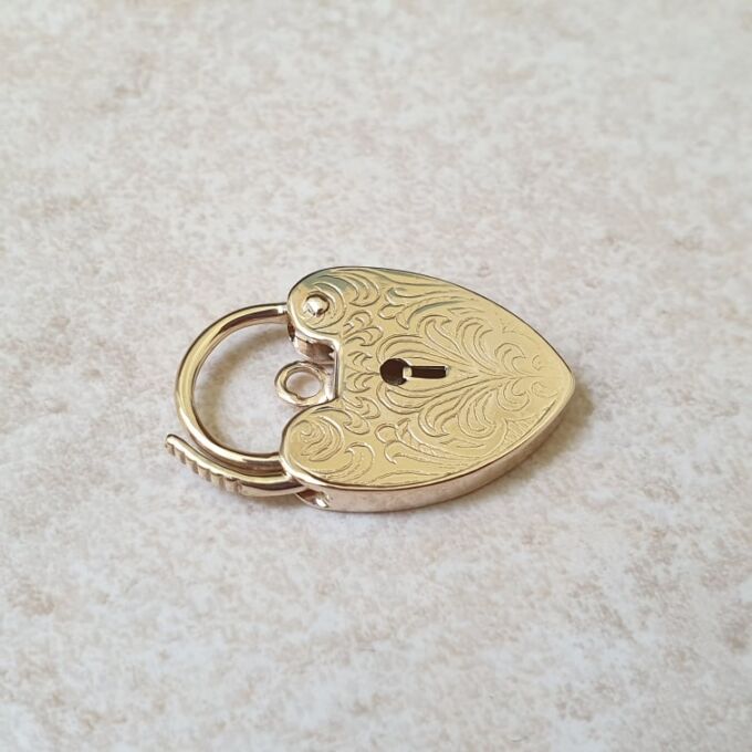 Engraved Padlock in 9ct Gold
