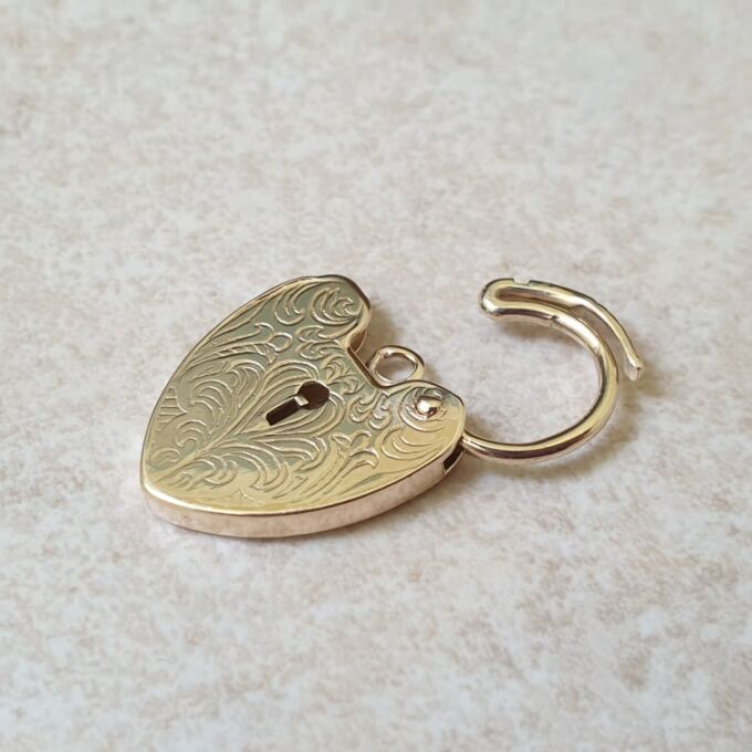 Engraved Padlock in 9ct Gold