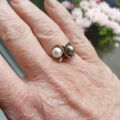 Pearl Toi et Moi Ring in 9ct Gold