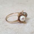 Pearl Toi et Moi Ring in 9ct Gold