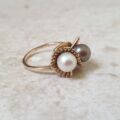 Pearl Toi et Moi Ring in 9ct Gold