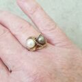 Pearl Toi et Moi Ring in 9ct Gold