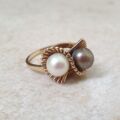 Pearl Toi et Moi Ring in 9ct Gold