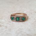 Antique Green and White Ring in 9ct Gold