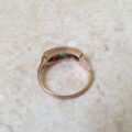 Antique Green and White Ring in 9ct Gold