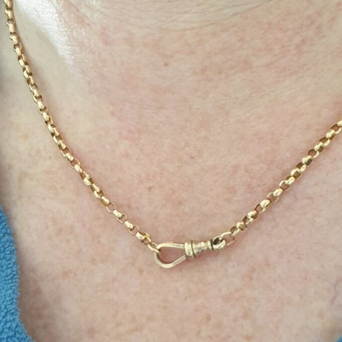 Edwardian Rolo or Belcher Chain with Dog Clip