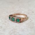Antique Green and White Ring in 9ct Gold