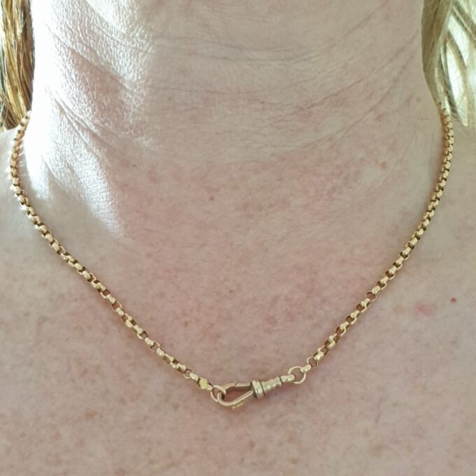 Edwardian Rolo or Belcher Chain with Dog Clip