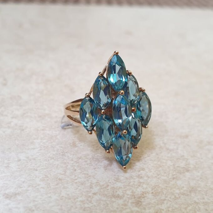 Statement Blue Topaz Ring in 9ct Gold