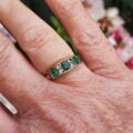 Antique Green and White Ring in 9ct Gold