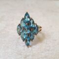 Statement Blue Topaz Ring in 9ct Gold