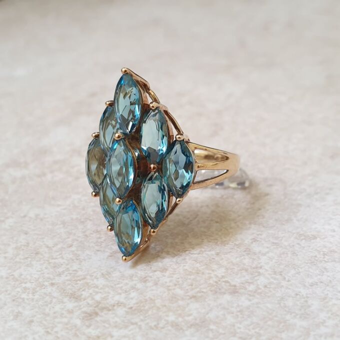 Statement Blue Topaz Ring in 9ct Gold