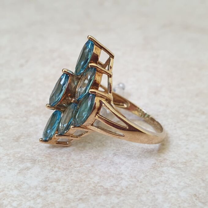 Statement Blue Topaz Ring in 9ct Gold
