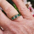 Antique Green and White Ring in 9ct Gold