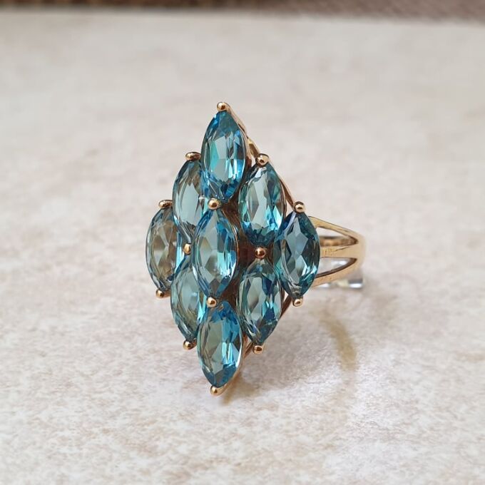 Statement Blue Topaz Ring in 9ct Gold