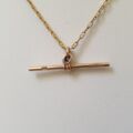 Old Plain Albert or T Bar in 9ct Gold