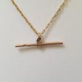 Old Plain Albert or T Bar in 9ct Gold