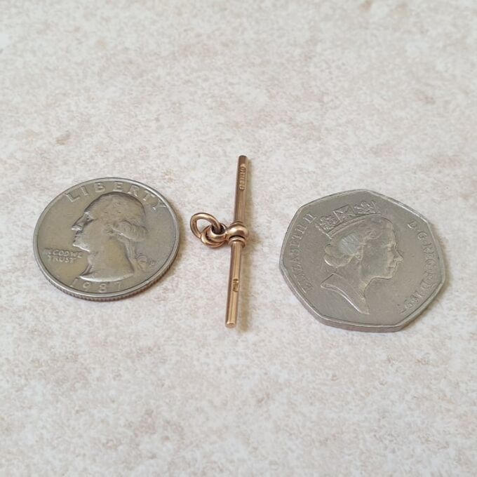Old Plain Albert or T Bar in 9ct Gold