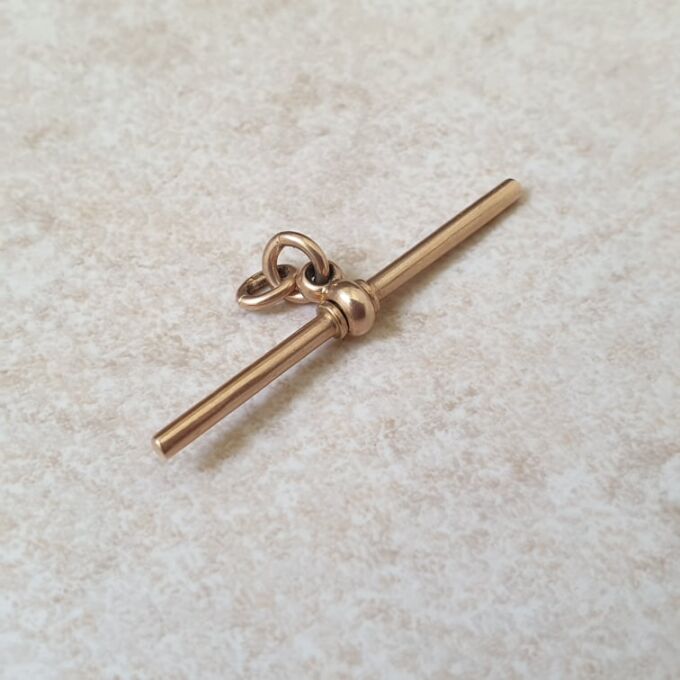 Old Plain Albert or T Bar in 9ct Gold