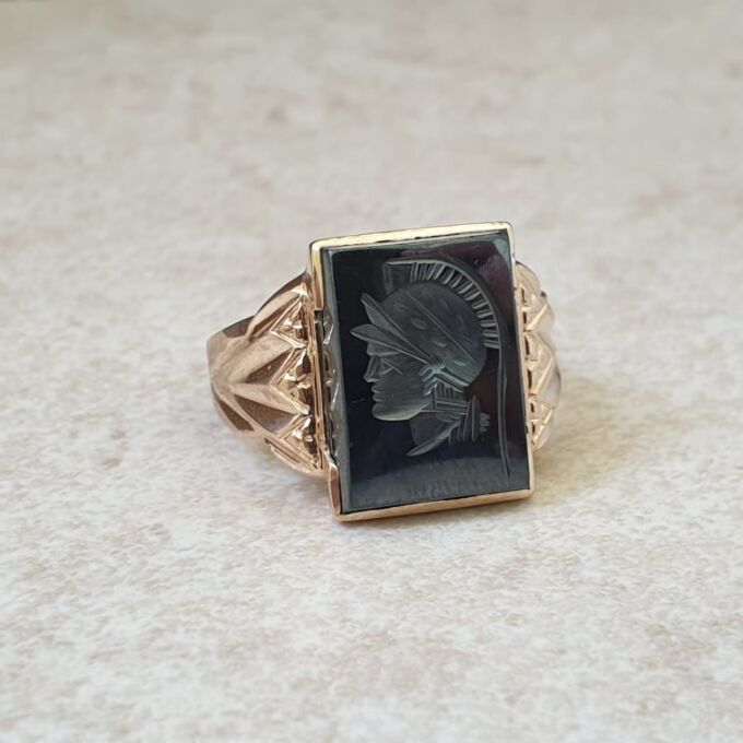 Hematite Centurion Statement Ring in 9ct Gold