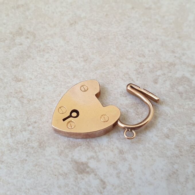 Plain Heart Padlock in 9ct Rose Gold