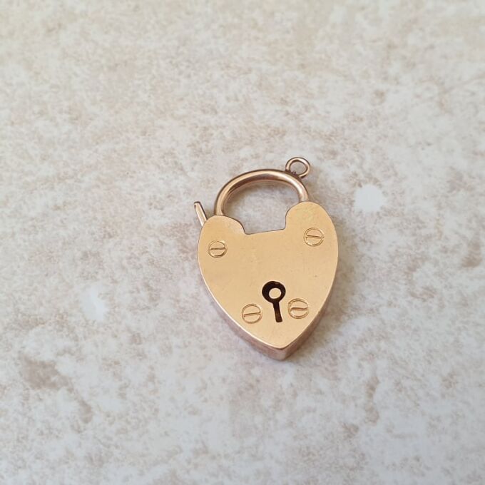 Plain Heart Padlock in 9ct Rose Gold
