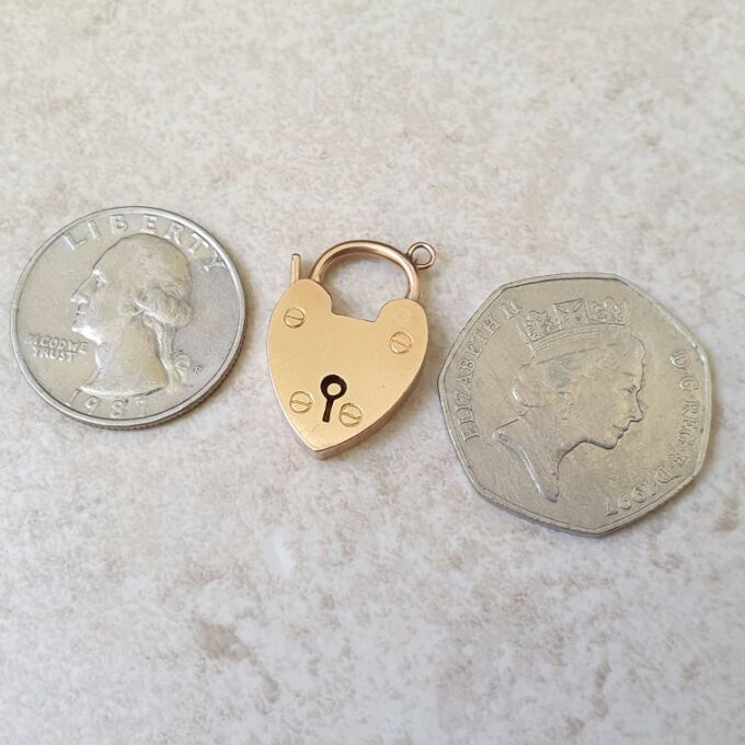 Plain Heart Padlock in 9ct Rose Gold