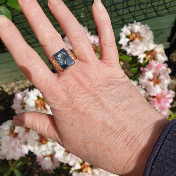 Hematite Centurion Statement Ring in 9ct Gold