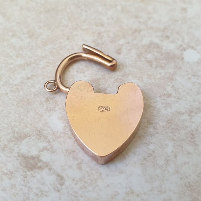 Plain Heart Padlock in 9ct Rose Gold