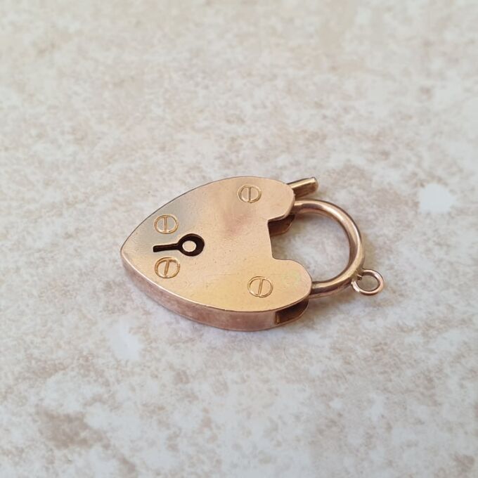 Plain Heart Padlock in 9ct Rose Gold