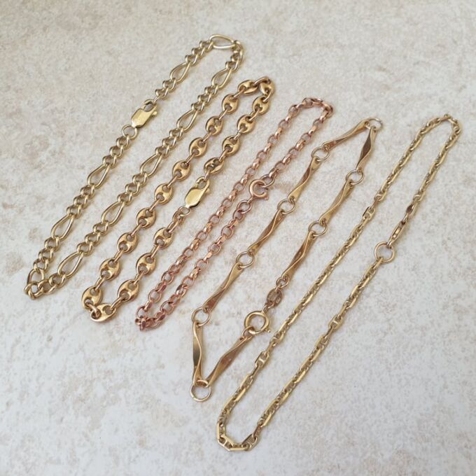 Mariner Anklet Chain in 9ct Gold